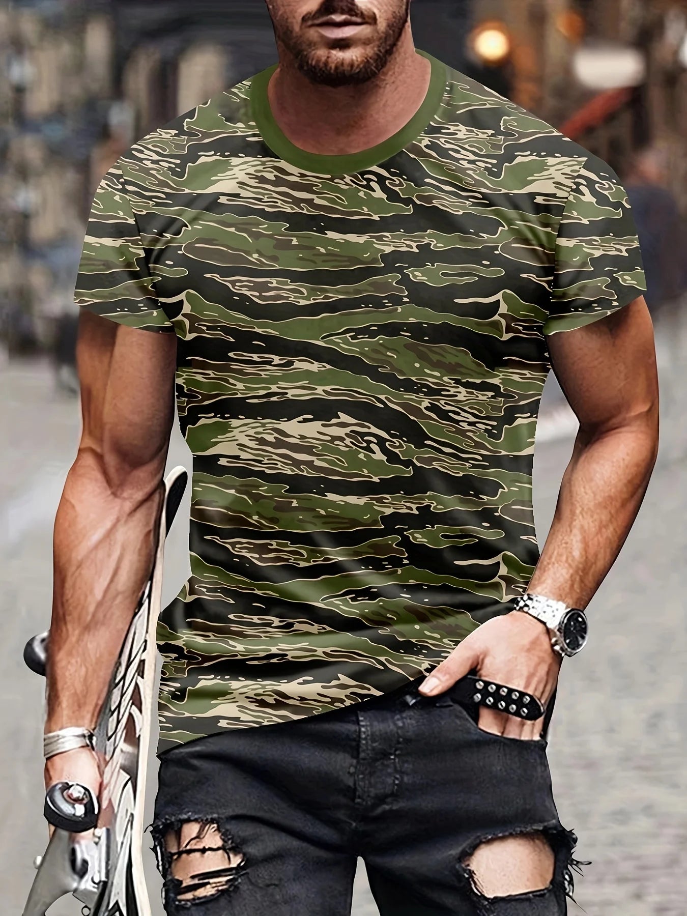 Fashion New Style Men's Camouflage 3D Print Trendy Short